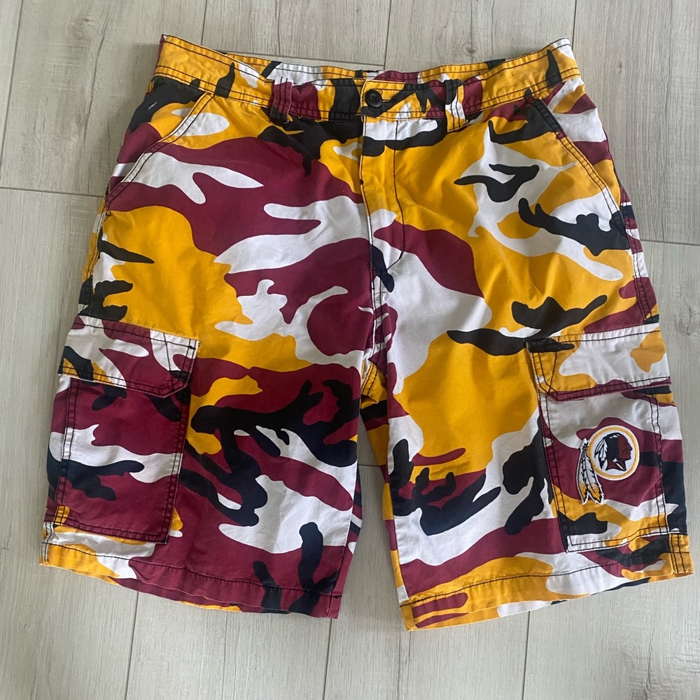 Washington Redskins Commanders NFL Men's Cargo Shorts - Burgundy, Yellow, Black